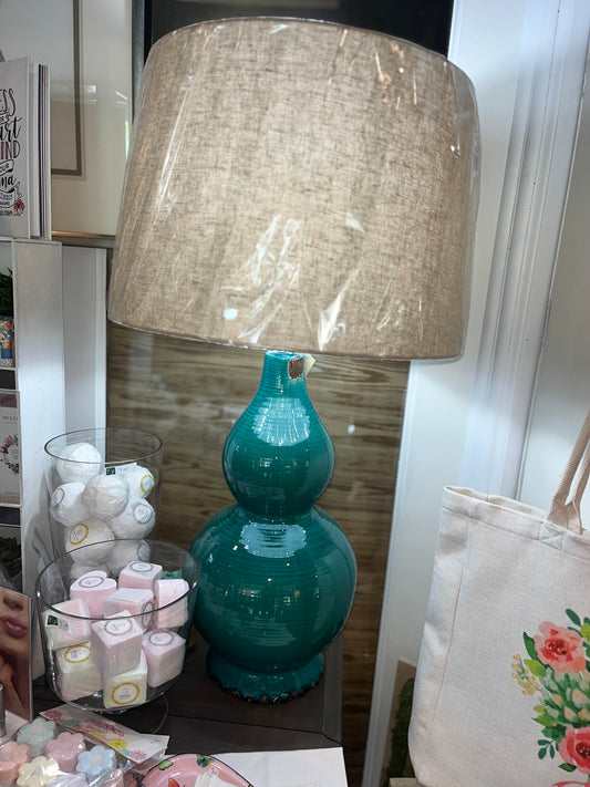 Pair Dark Teal Lamp